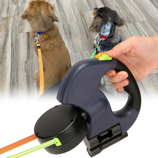 2-in-1 Dual Retractable Dog Leash