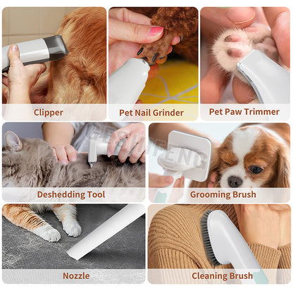 Pet Grooming Set Vacuuming Shave 7 in 1 Multifunctional Pet Hair Remover
