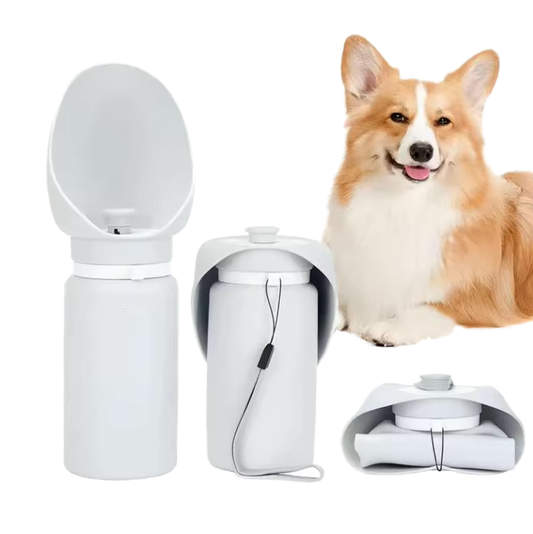 Portable Silicone Dog Water Bottle with Foldable Bowl