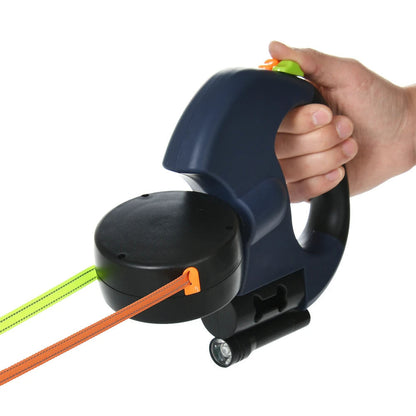 2-in-1 Dual Retractable Dog Leash